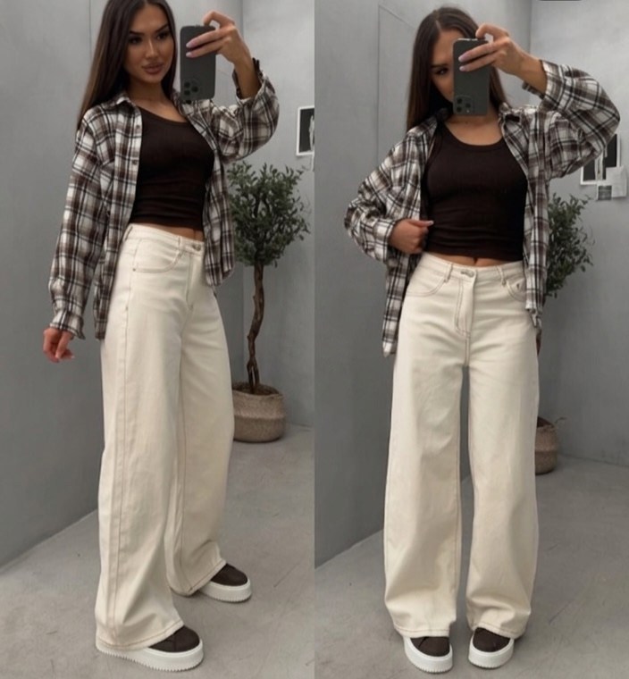 коричневые джинсы,широкие джинсы,джинсы брюки