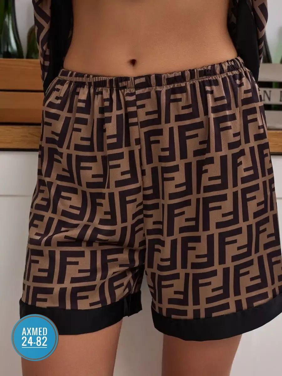 пижама женская,шелковая пижама с шортами,стильная пижама,пижама шелковая с шортами и рубашкой,модная пижама