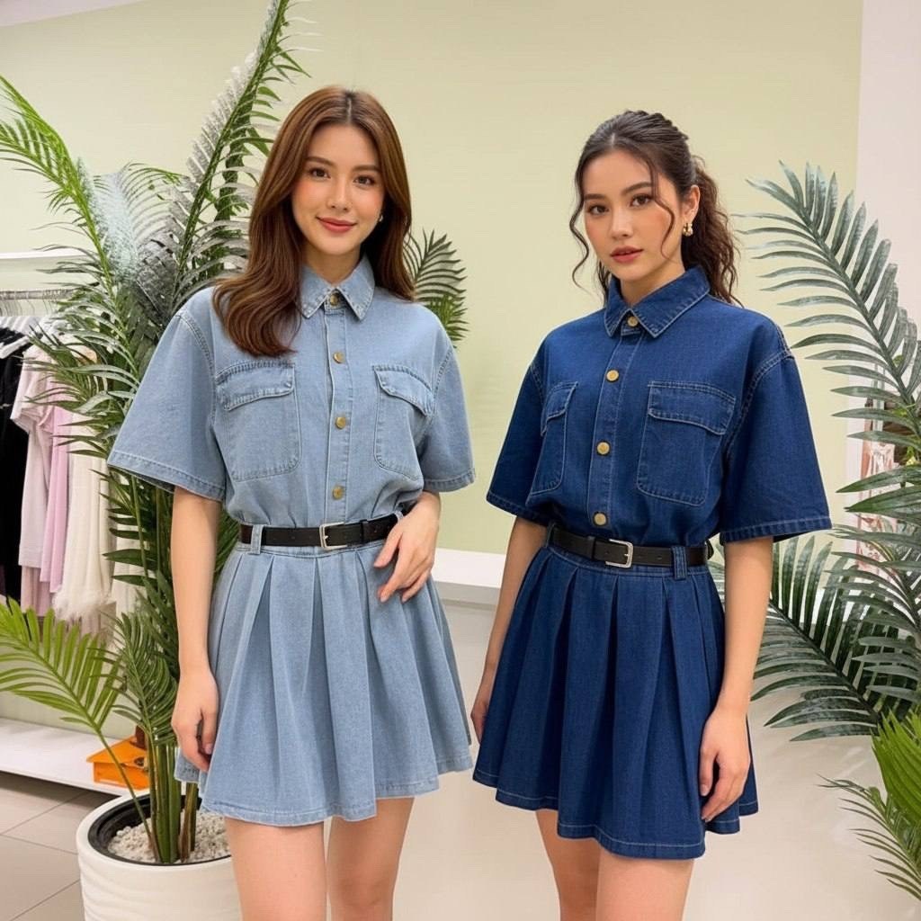 женское джинсовое платье,одежда в корейском стиле,джинсовая платье,летнее джинсовое платье,женское джинсовое платье с коротким рукавом