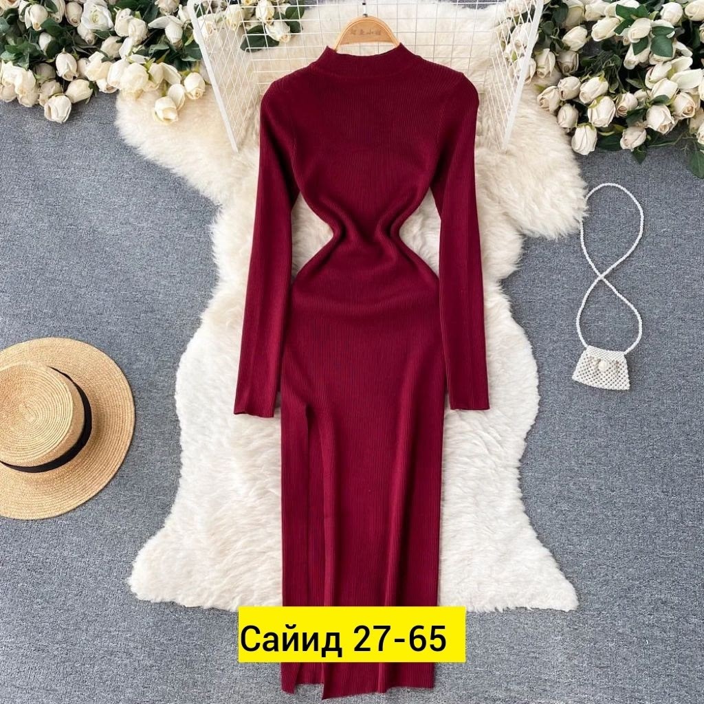 женское трикотажное платье,платье женское лапша,стильное платье с длинным рукавом,платья вязаное длинное,трикотажное платье