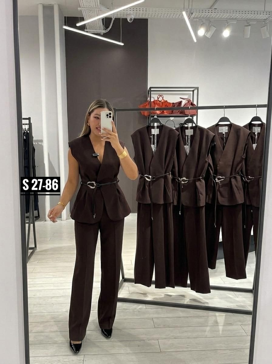 костюм двойка брючный палаццо с жилеткой вечерний mar'ko,костюм брючный,брючный костюм элегантный,брючный классический костюм,женский брючный костюм