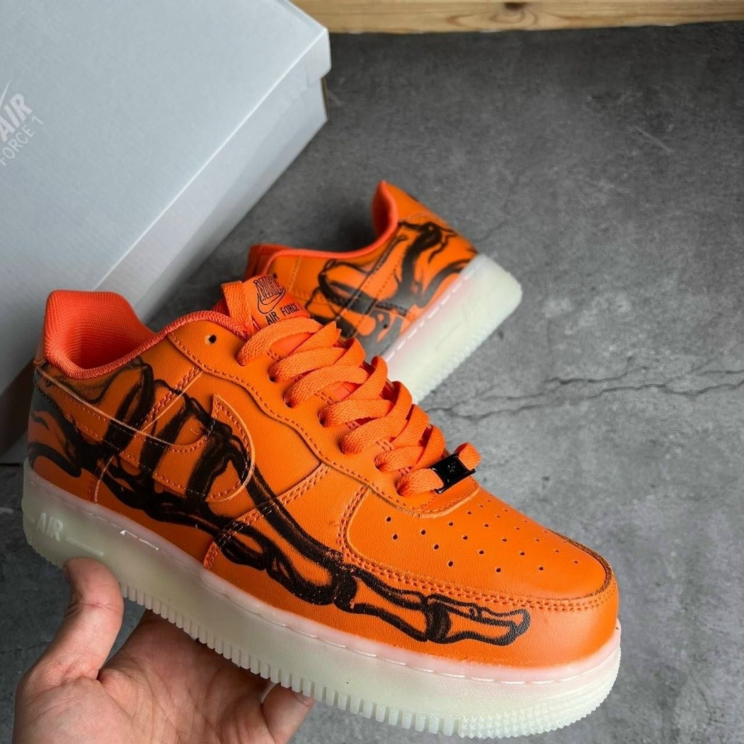 air force 1 skeleton orange,кросcовки nike air force 1,найк скелетон оранжевые,nike air force 1 low orange skeleton halloween,nike air force 1 skeleton orange