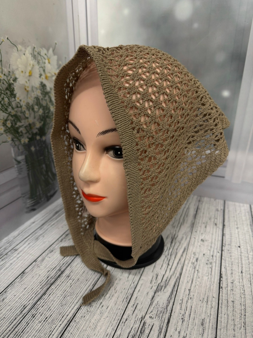 шапка для женщин,вязаная косынка,ажурная косынка,косынка вязаная крючком,шапка платок