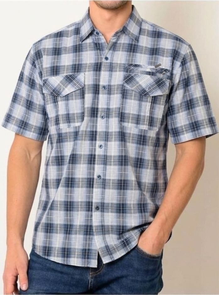 рубашка мужская,мужская рубашка с коротким рукавом,рубашка мужская в клетку,рубашка,рубашка в клетку с коротким рукавом