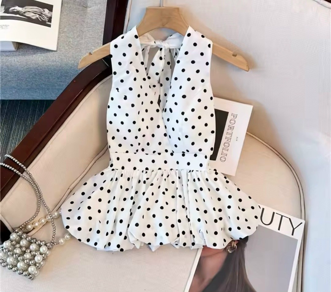 блузка с оборками,комплект одежды для девочек,платья в горошек,блузка в горох,летняя одежда для девочек