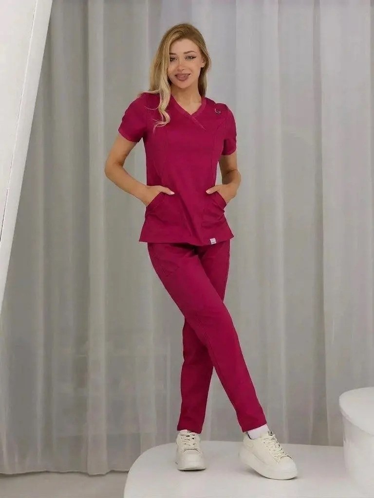 костюм женский хирургический модерн-001 (тк. спандекс,175) medline фуксия,медицинский костюм женский,костюм медицинский хирургический медицинская одежда профмед,костюм медицинский,костюм медицинский ж