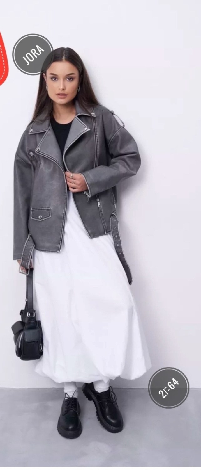 косуха серая винтажная куртка кожаная оверсайз aftfbasic,куртка косуха,женская косуха,косуха,женская куртка косуха