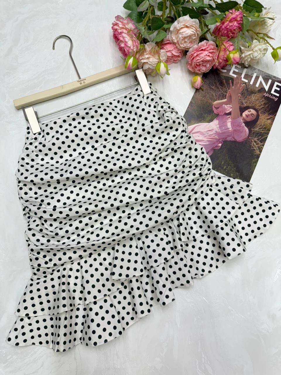 юбка с оборками,юбка в горошек,юбка,летние юбки,юбка с принтом