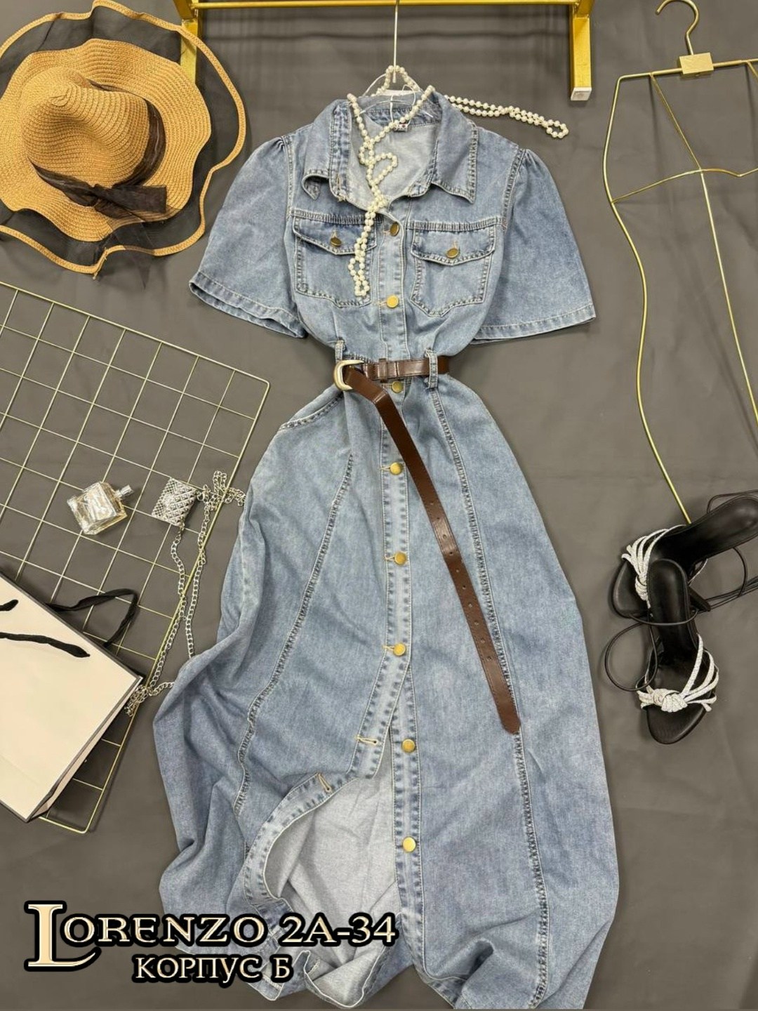 джинсовое платье сарафан миди style spark,джинсовое платье,женское джинсовое платье,платье рубашка джинсовое длинное офисное макси в пол aisha collection,платье длинное джинсовое