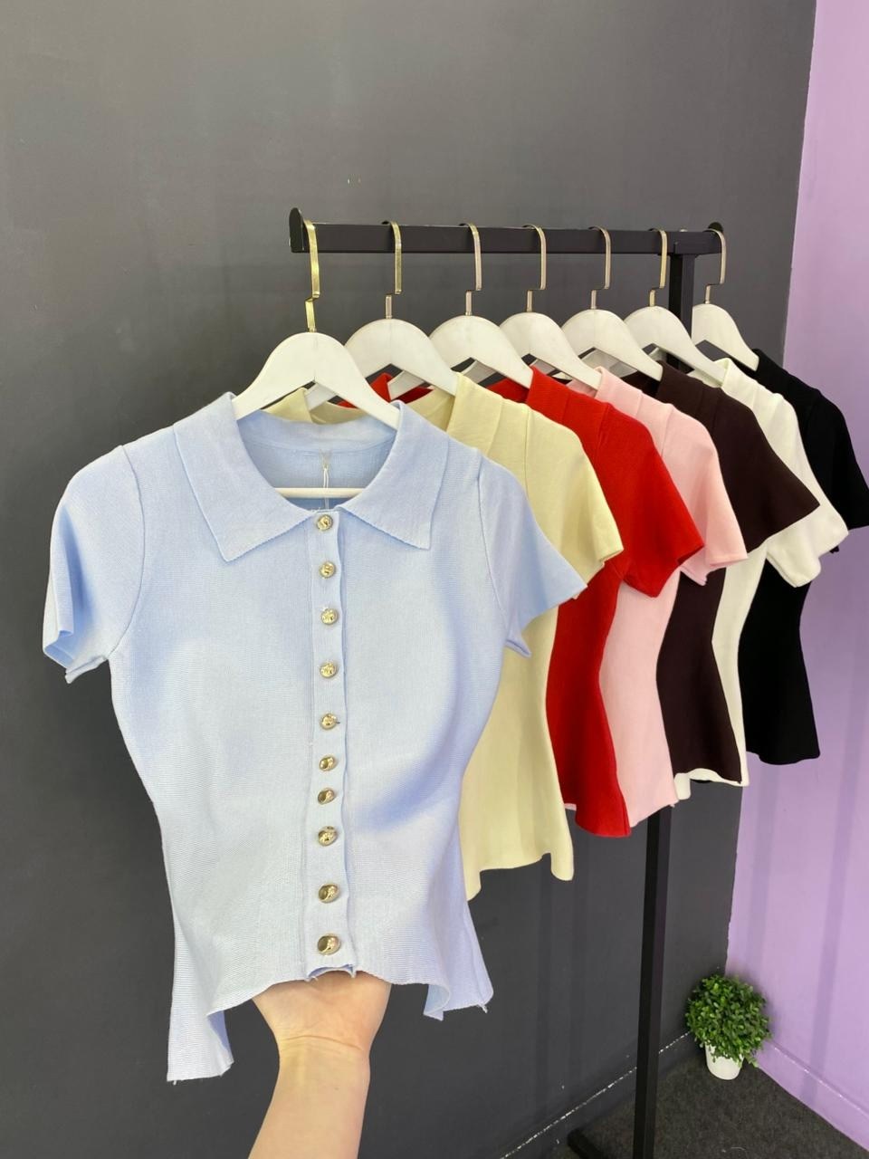 кофта женская,кофточка,кофта поло с пуговицей,повседневная рубашка