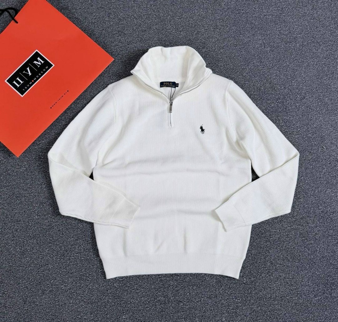 хлопковый свитер на молнии 1/4 polo ralph lauren polo black,свитер polo ralph lauren,кофта мужская ralph lauren,мужской хлопковый свитер сетчатой вязки с молнией на четверть polo ralph lauren черный,p