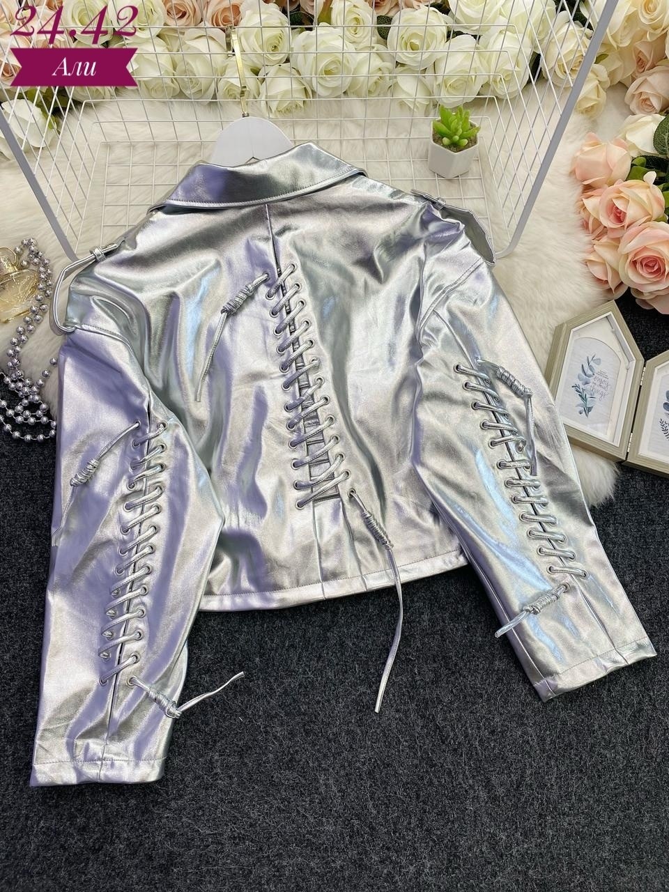 серебристая куртка из искусственной кожи,женская куртка из искусственной кожи,серебряная блестящая куртка,женская кожаная куртка,куртка серебристая женская