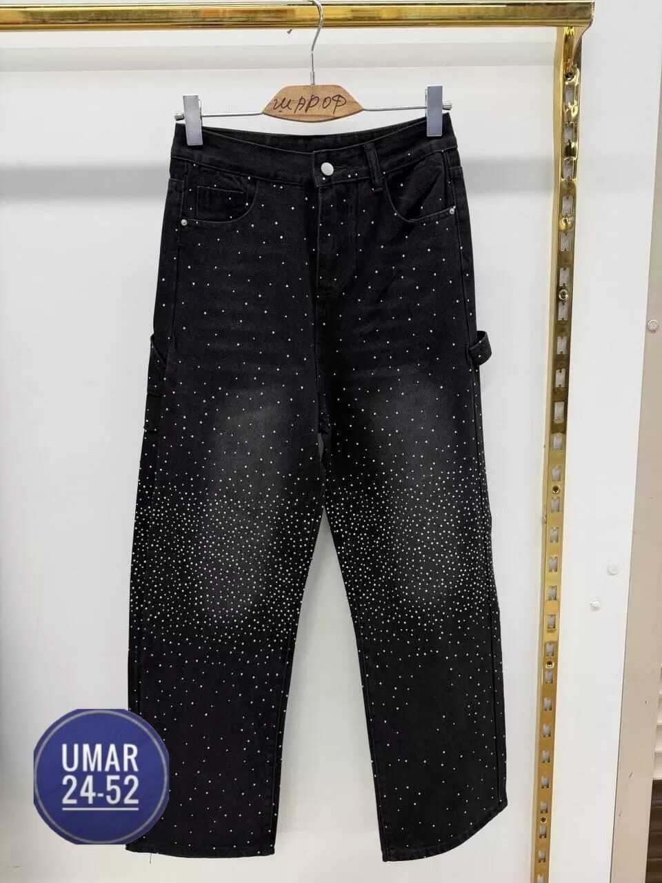 джинсы клеш со стразами h&a collection,женские джинсы со стразами,джинсы со стразами,джинсы широкие со стразами,джинсы прямые со стразами черные le o 222675248