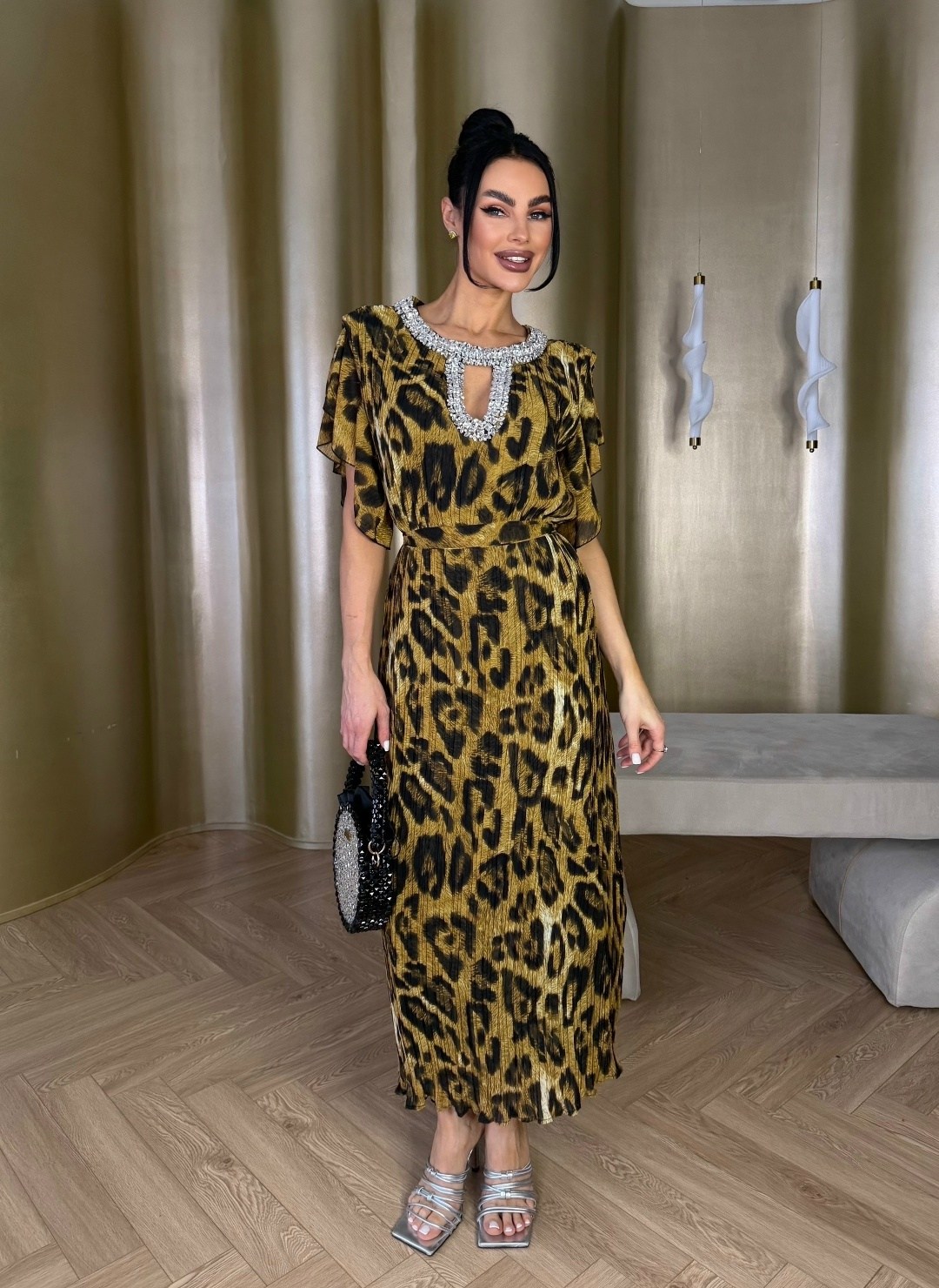 платье с леопардовым принтом,платье женское шифоновое с леопардовым принтом,вечернее платье с леопардовым принтом,леопардовое платье,платье леопард