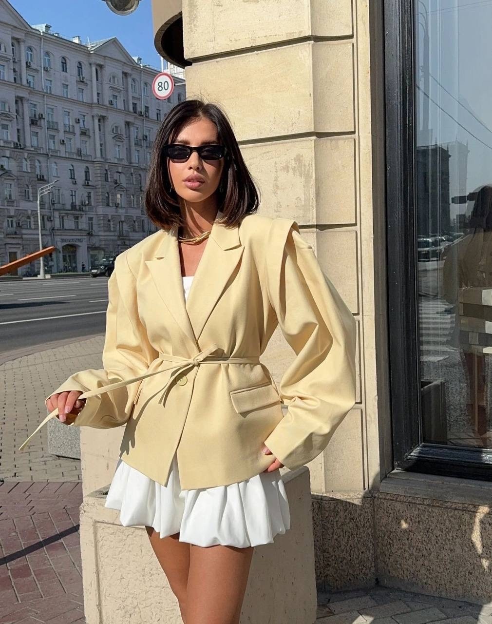 женский оверсайз пиджак,пиджак оверсайз,пиджак оверсайз с объемными рукавами gn sister collection,костюм с поясом,пиджак с завязками на талии