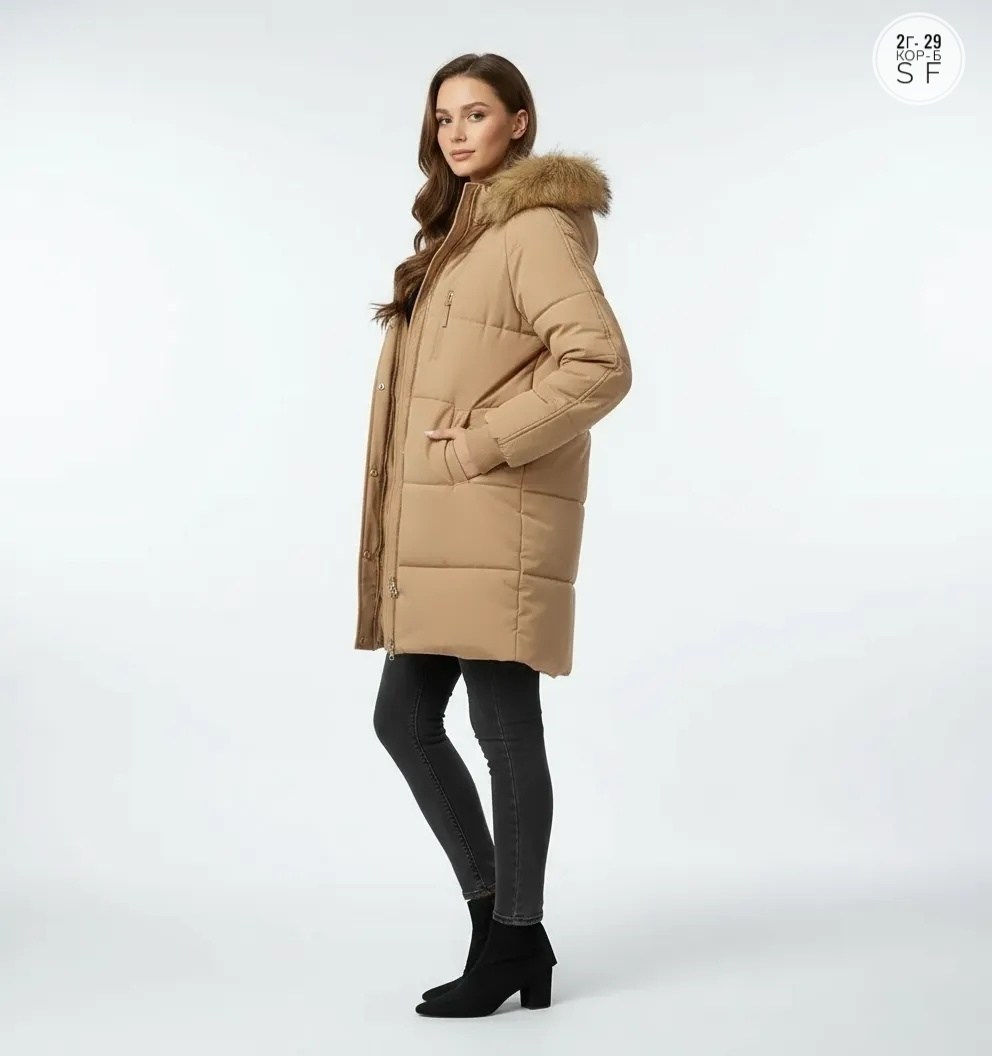женские пуховики,женская зимняя куртка,полупальто зимнее,бежевый пуховик,куртка зимняя