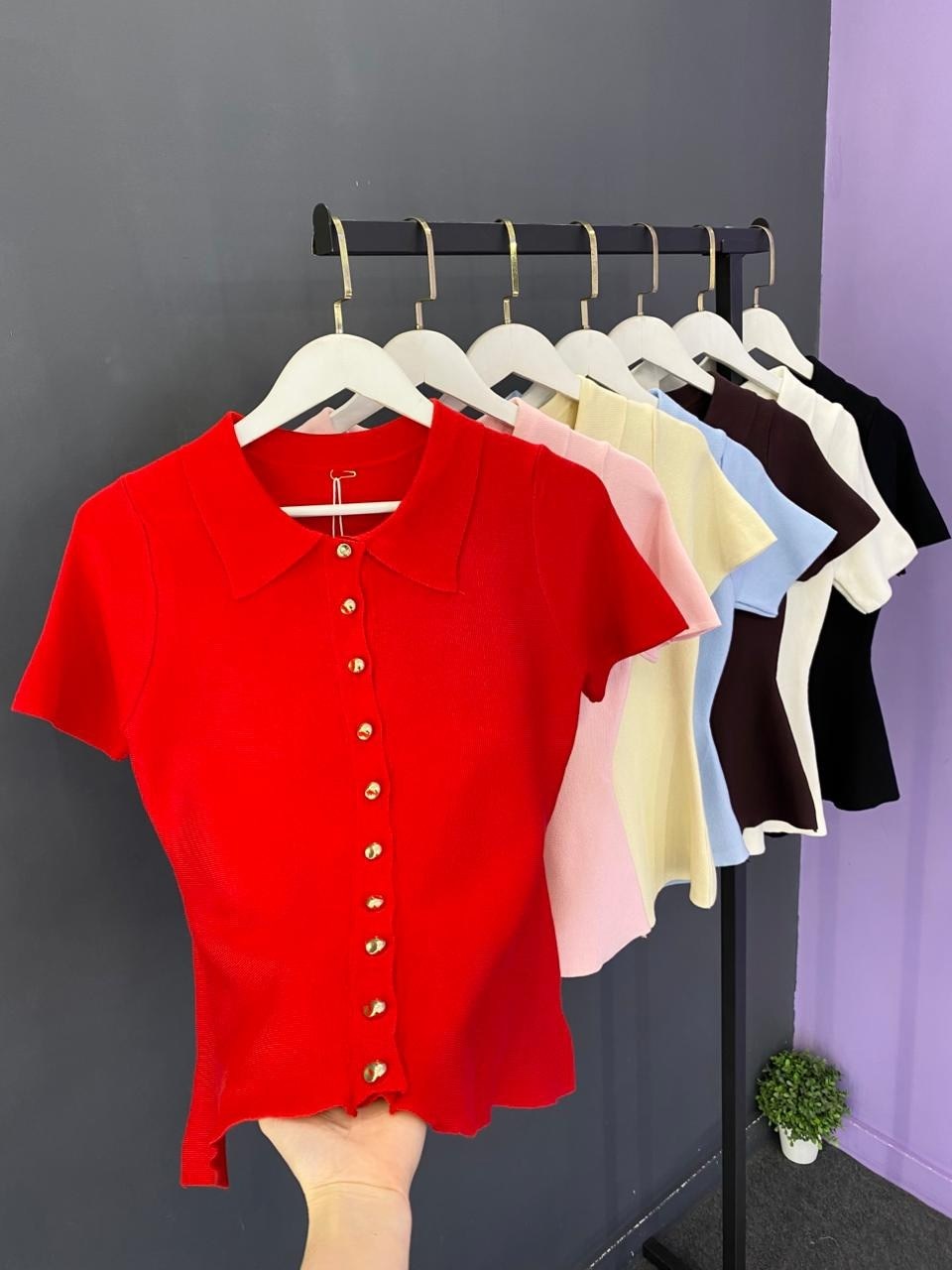 кофта женская,кофточка,кофта поло с пуговицей,повседневная рубашка