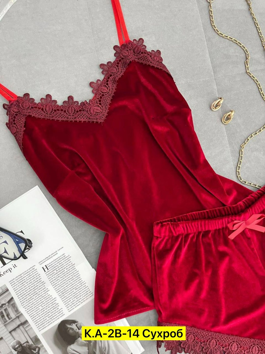 пижама велюр,пижама женская велюровая тройка,пижама с кружевом комплект nazia shop цвет красный,пижама велюровая женская,пижама женская топ