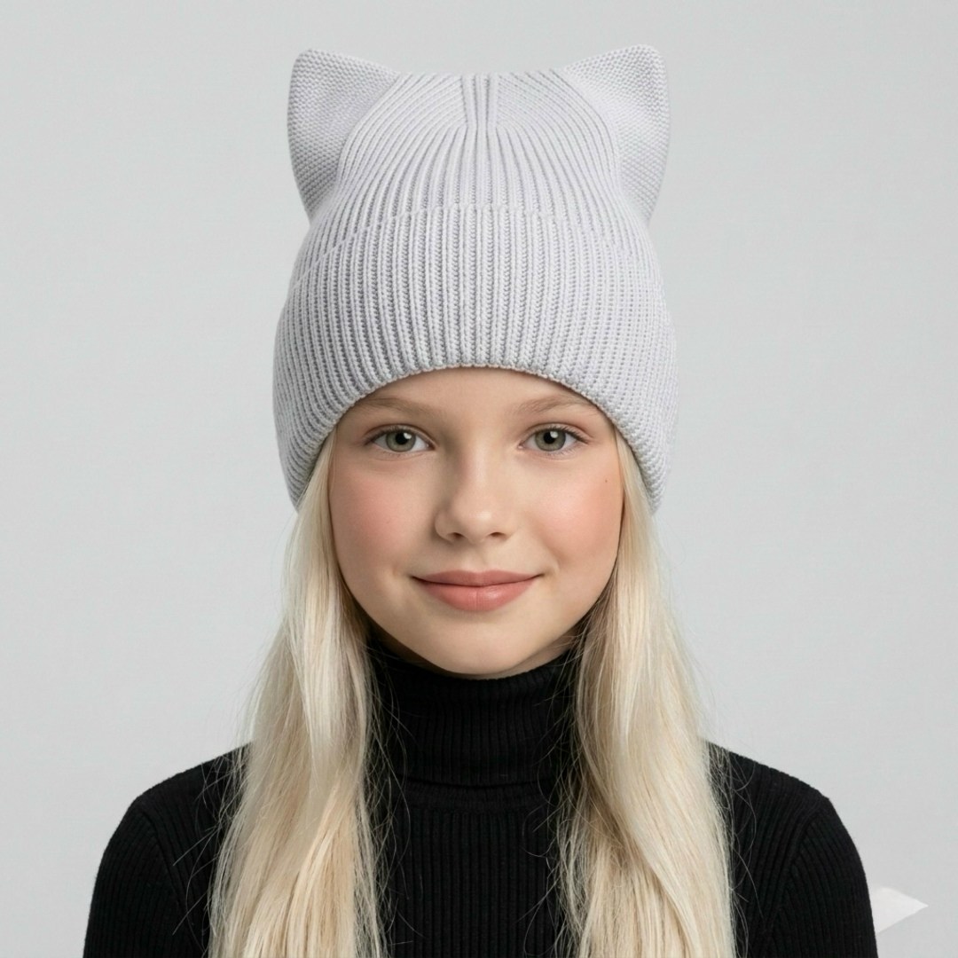 шапка для девочек,вязаная шапка с ушками,шапка с ушками,шапка для девочки с ушками,шапочка с ушками
