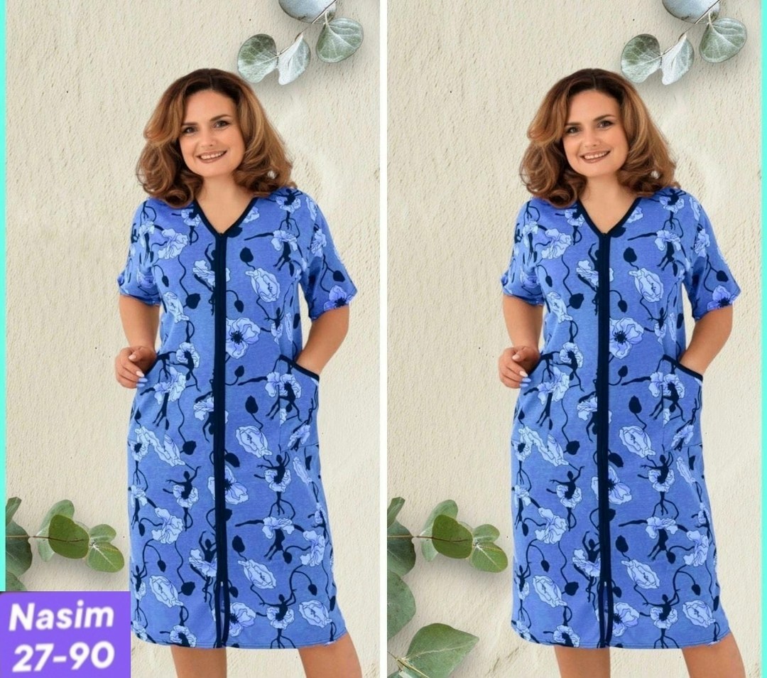 халат женский,халат женский домашний,халат женский трикотаж,халат женский 53519 какао,халат легкий