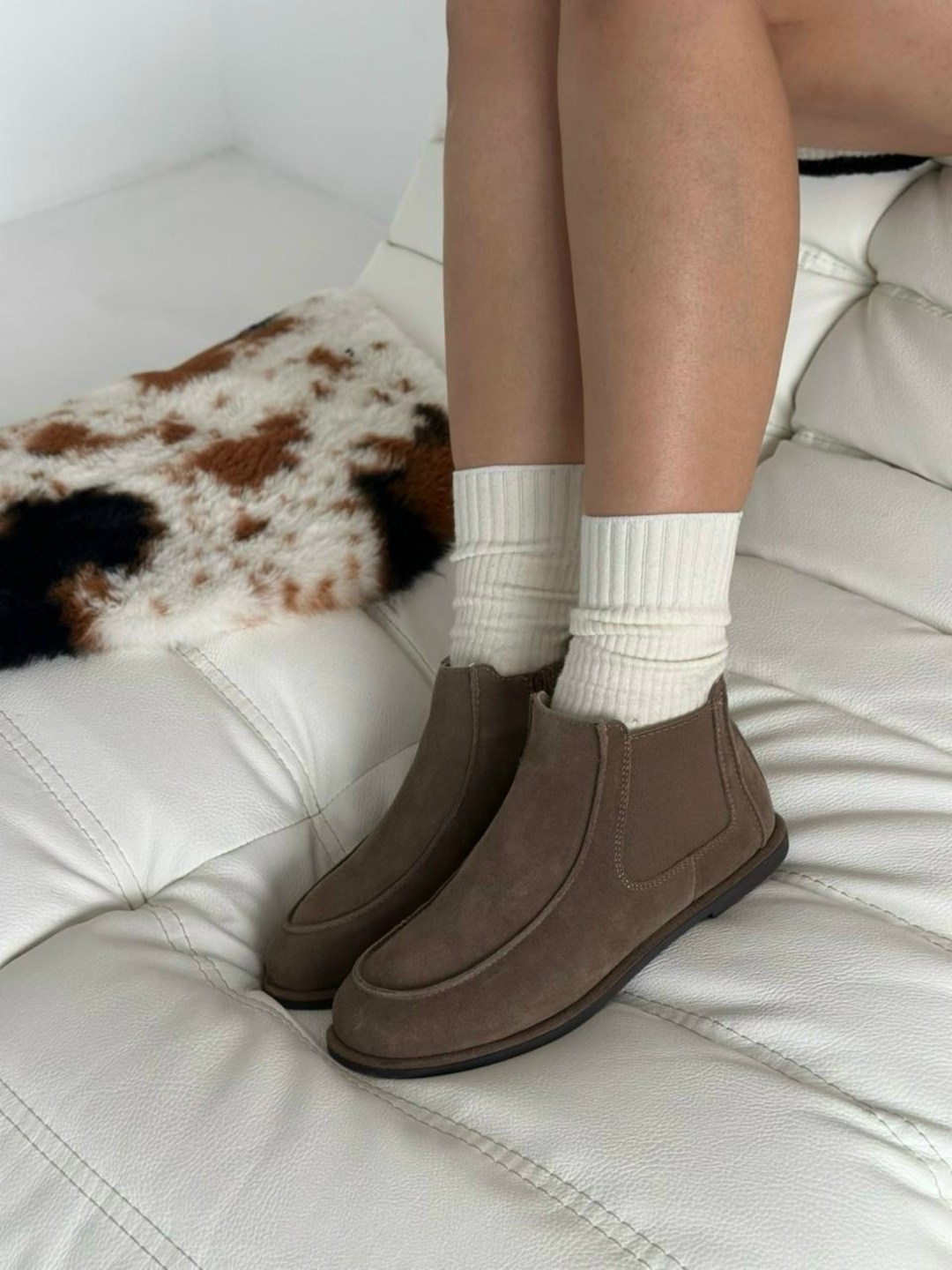 , повседневные,удобная ,женская ,ботинки замшевые