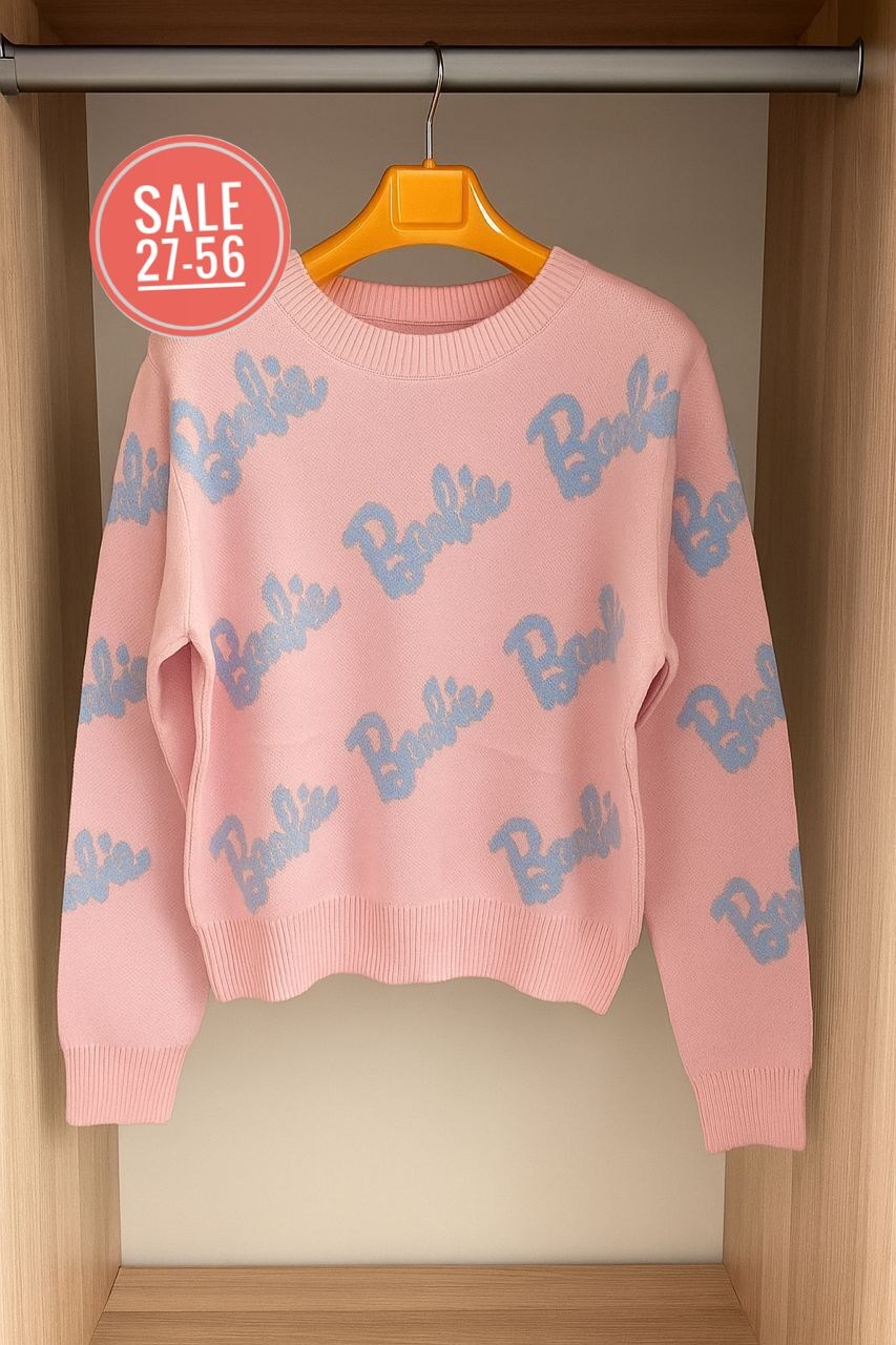 свитер барби,кофта женская,кофта модная,кофта барби,свитшот barbie