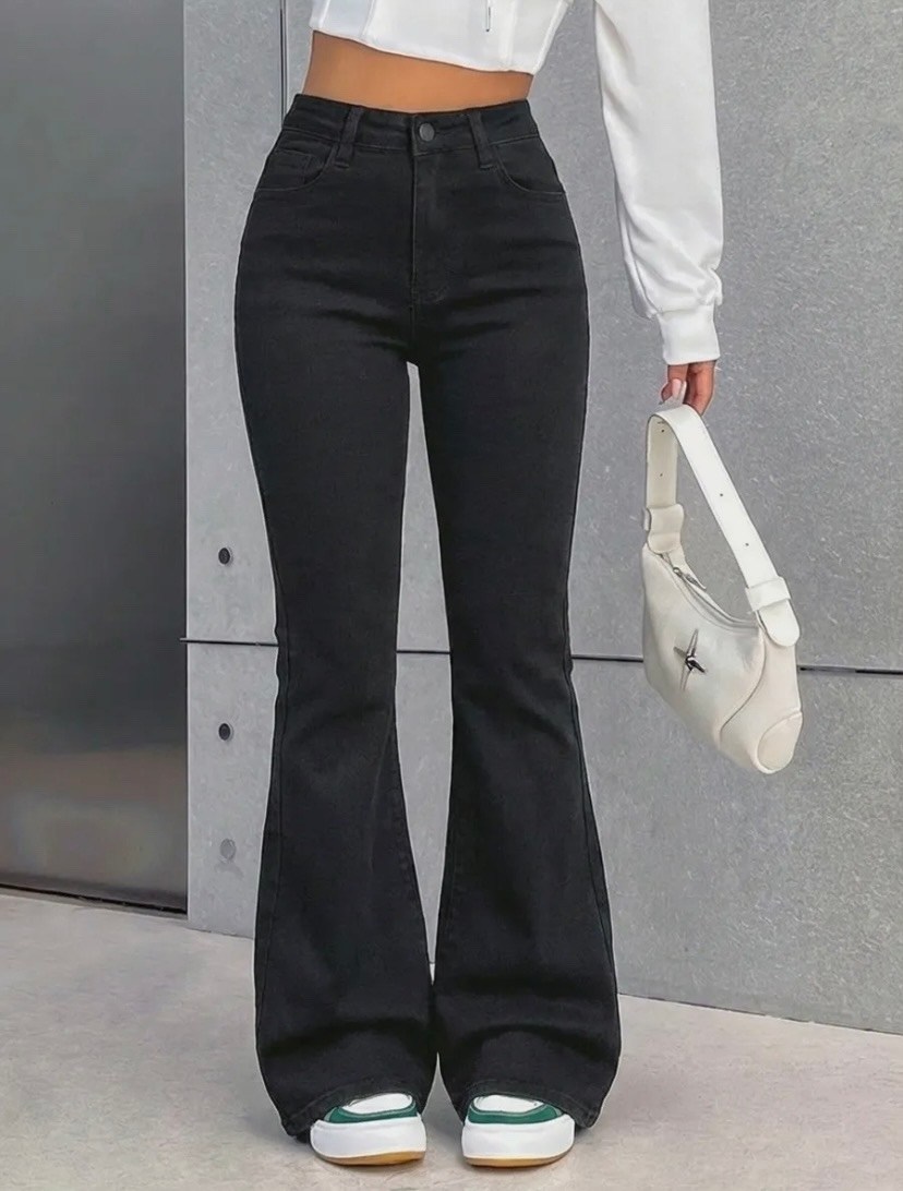 джинсы клеш,черные джинсы клеш,женские джинсы клеш с высокой посадкой,джинсы женские клёш,женские джинсы