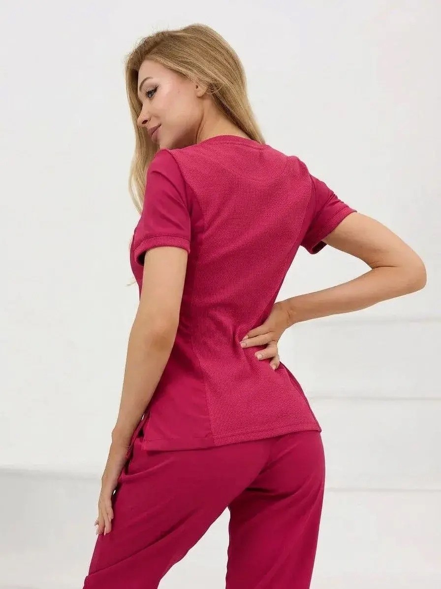 костюм женский хирургический модерн-001 (тк. спандекс,175) medline фуксия,медицинский костюм женский,костюм медицинский хирургический медицинская одежда профмед,костюм медицинский,костюм медицинский ж