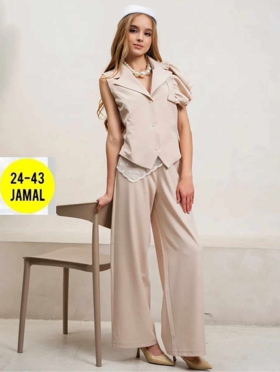 женский костюм с брюками палаццо,костюм брючный,брючный костюм женский,костюм женский с жилетом и брюками-палаццо из вискозы,костюм брюки палаццо и жилет