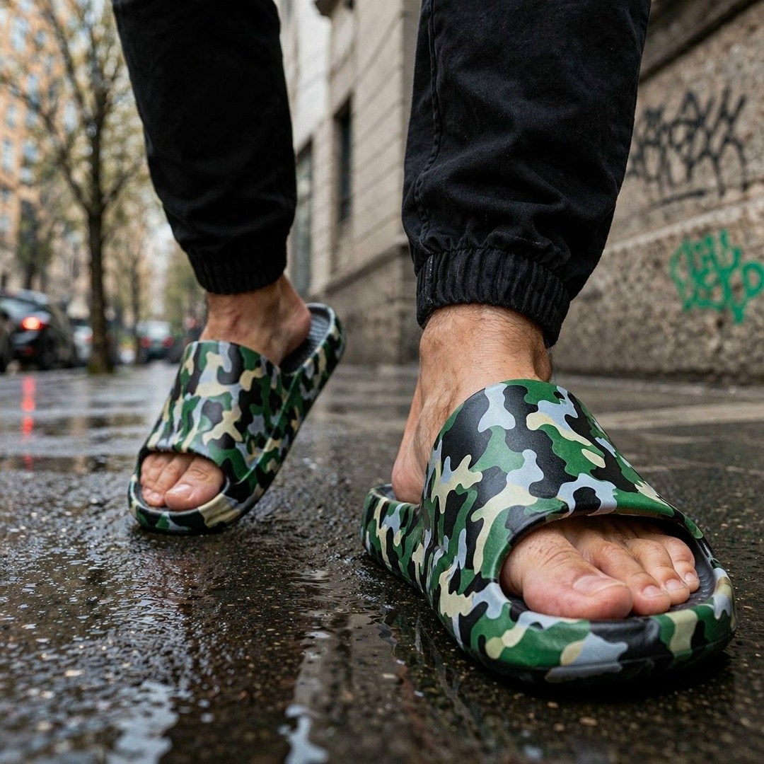 ,мужские шлепанцы,шлепанцы мужские камуфляжные,тапочки модные,камуфляжные тапки