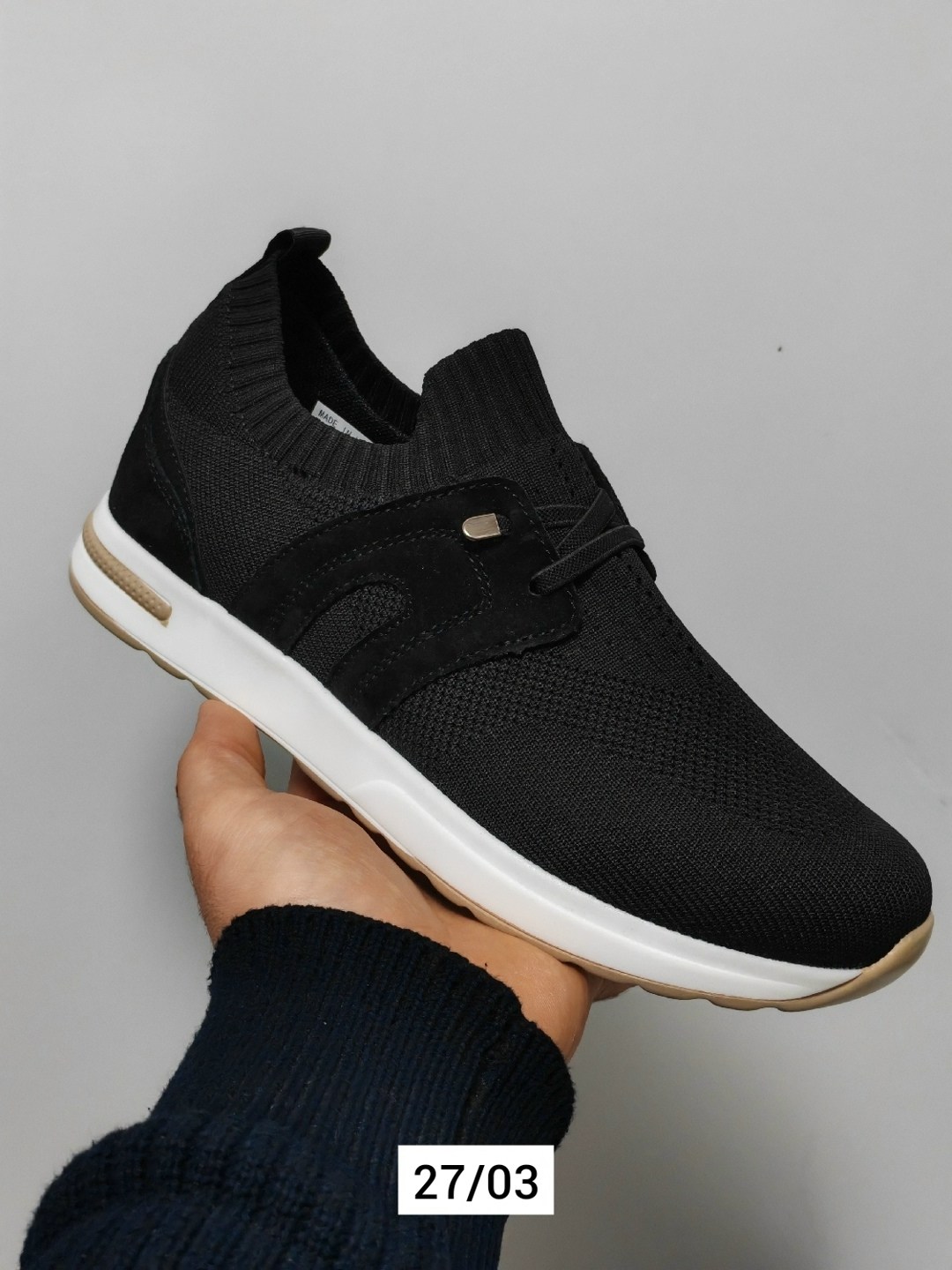 кроссовки loro piana,мужские текстильные кроссовки,,черные кроссовки,мужские кроссовки