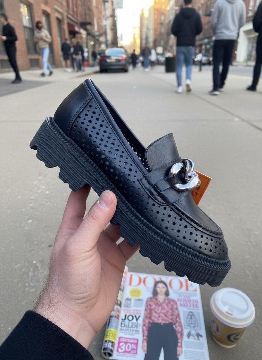 ,женские лоферы,модные лоферы,лоферы с перфорацией женские,лоферы женские черные