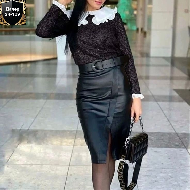 юбка экокожа с разрезом,юбка эко кожа,юбка из эко кожи,кожаная юбка оджи,кожаная юбка