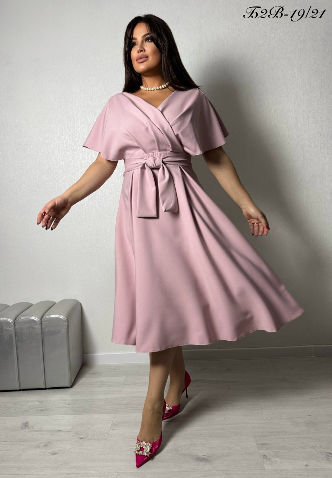 платье,платье с поясом,пудровое платье,платье миди,летнее платье