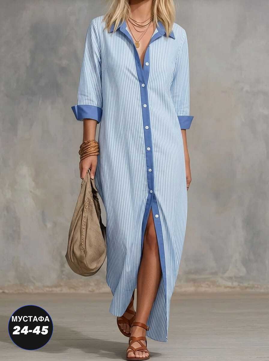 платье летнее,платье женской,платья в полоску,длинное платье,платье рубашка