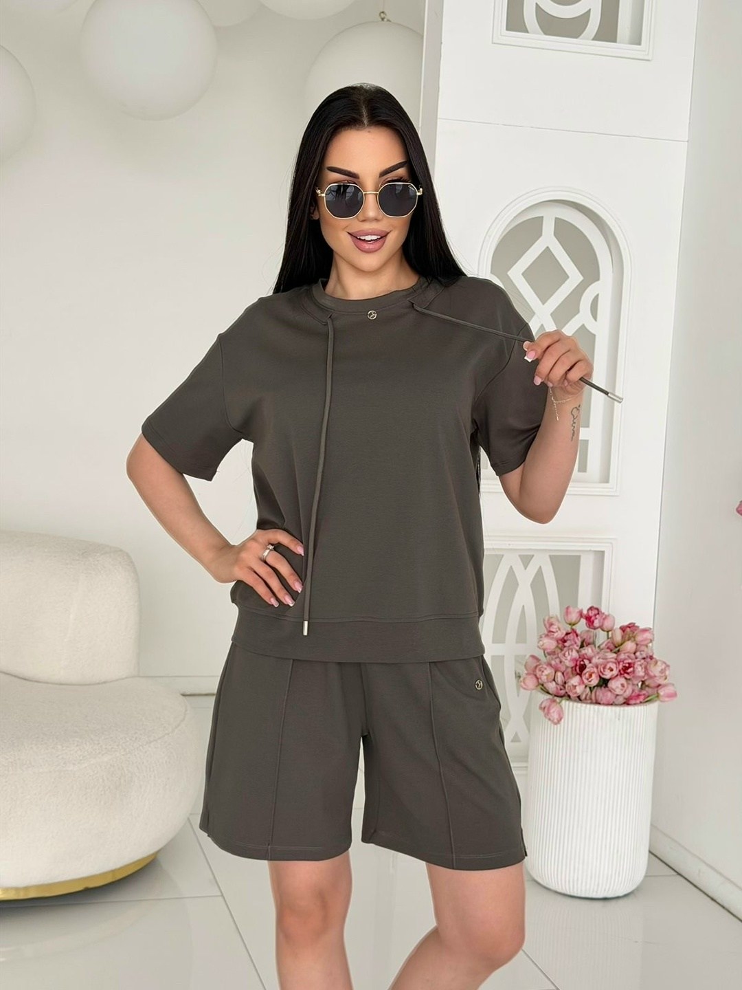 костюм повседневный,трикотажные костюмы,костюм с шортам,костюм летний с шортами,женский костюм шорты