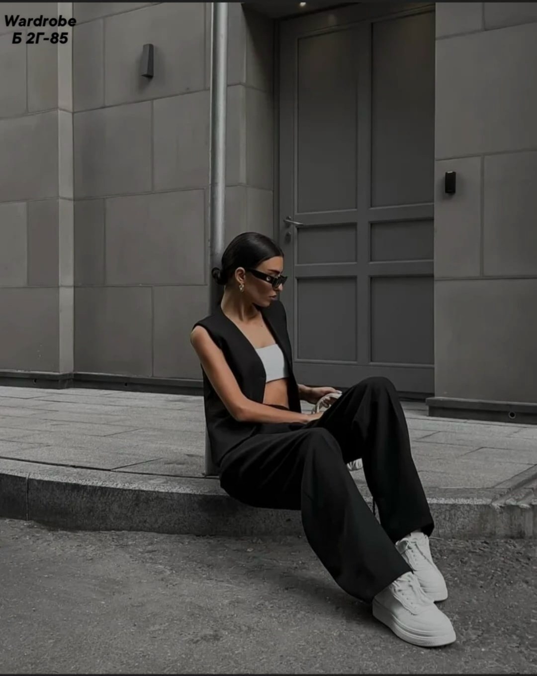 брючный костюм,брючный костюм taruxy женский свободного покроя,брючный костюм черный,костюм с жилеткой брючный adelva