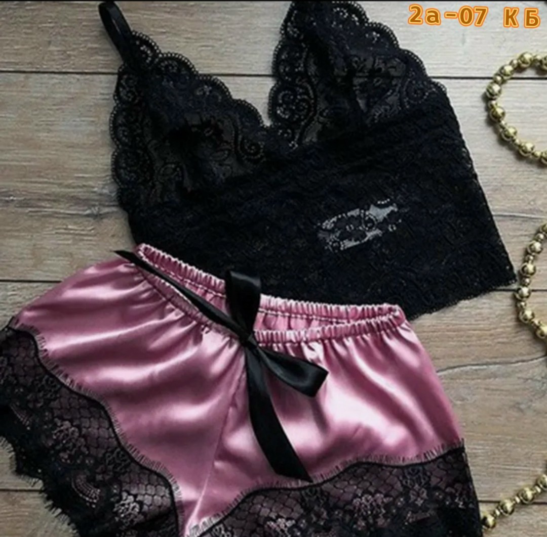 комплект нижнего белья,кружевной комплект нижнего белья,кружевная пижама,шелковая пижама,комплект пижама