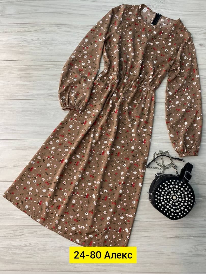 платье женское,платье женское черное в цветочек с длинным рукавом,модные платья 2026,платье женское прадо,женское платье миди