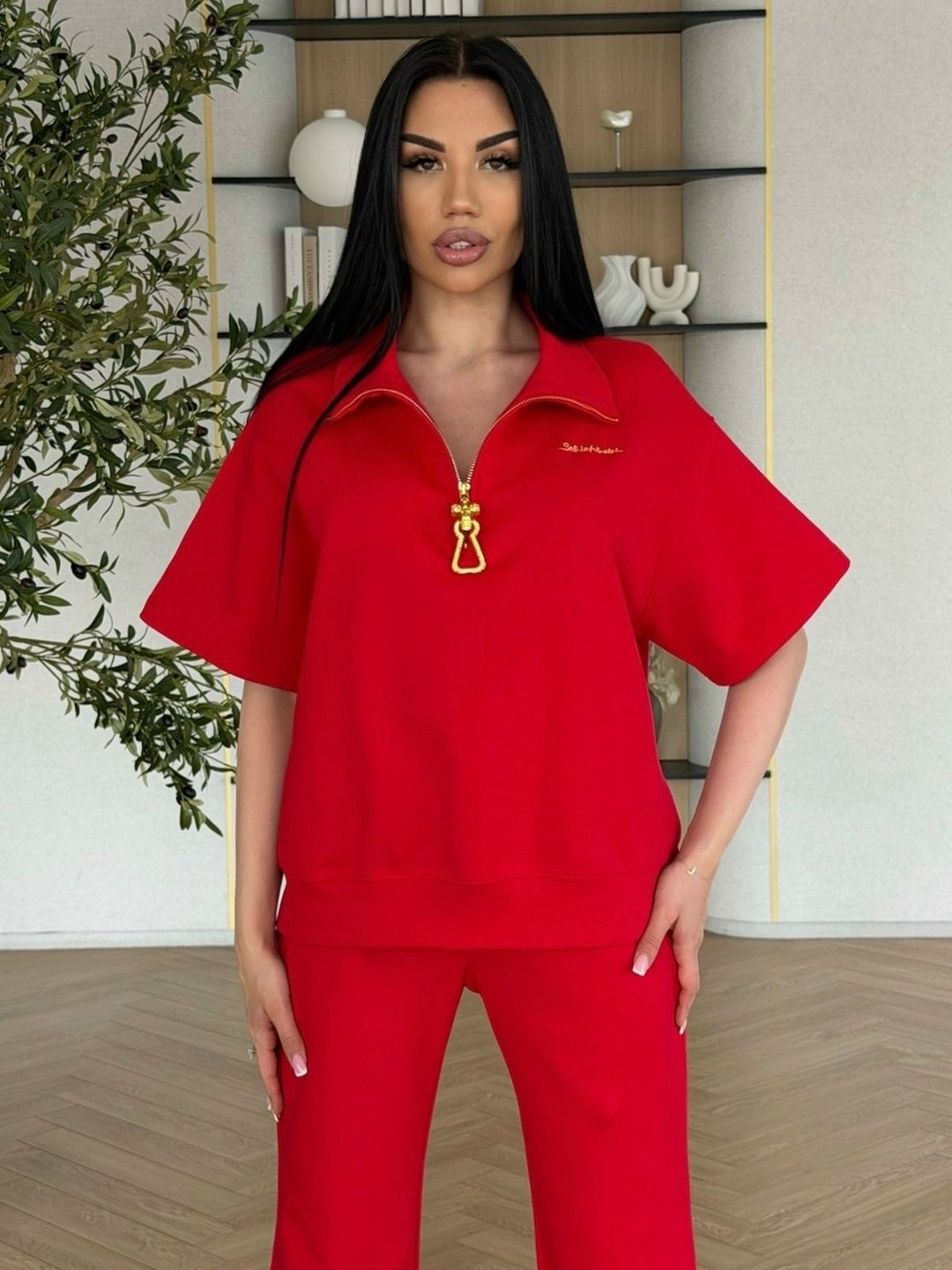 костюм dilana vip 2065 красный,костюм трикотажный,женский костюм,женские костюмы спортивные,костюм с брюками