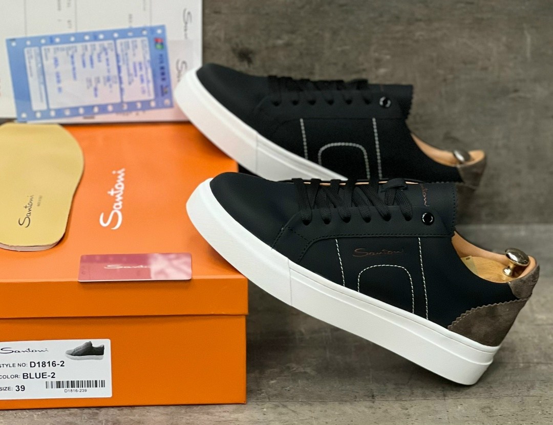 мужские кеды,кеды мужские santoni,кеды мужские кожаные,,кеды мужские кожаные santoni черные premium