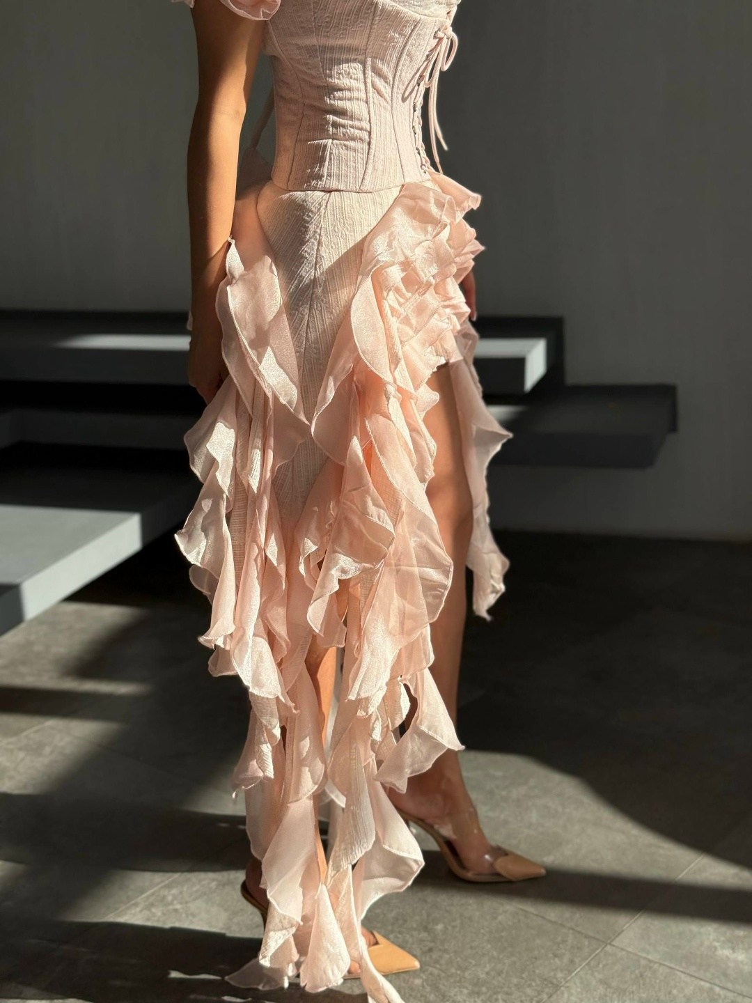 платье нарядное,мария погребняк,платье с оборками,шикарное платье,платье