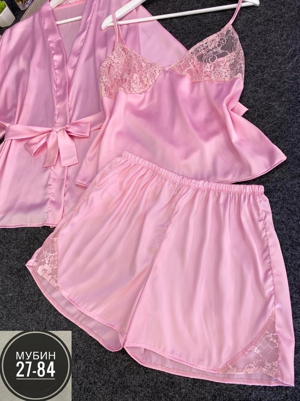 халат неглиже,женские пижамные комплекты,халат розовый,пеньюар,шелковый женский халат