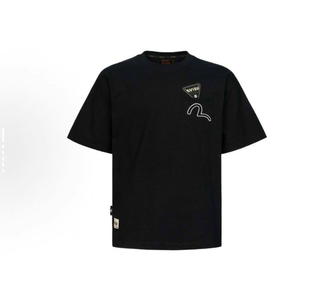 футболка evisu,футболка,мужская футболка,футболки мужские повседневные,футболка мужская чёрная