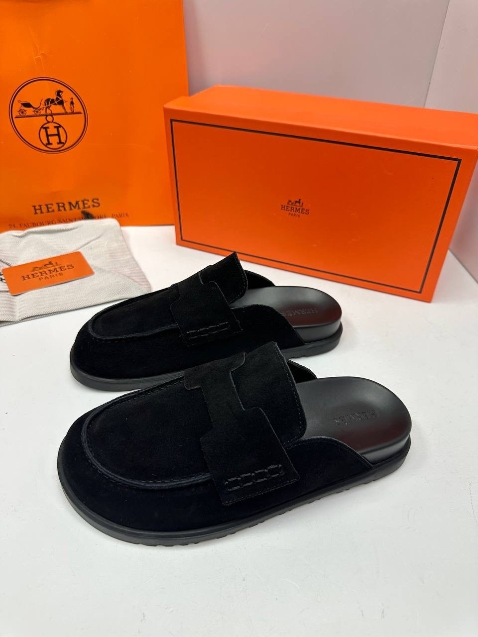 мюли hermes,мюли hermes черные,,hermes шлепанцы, hermes