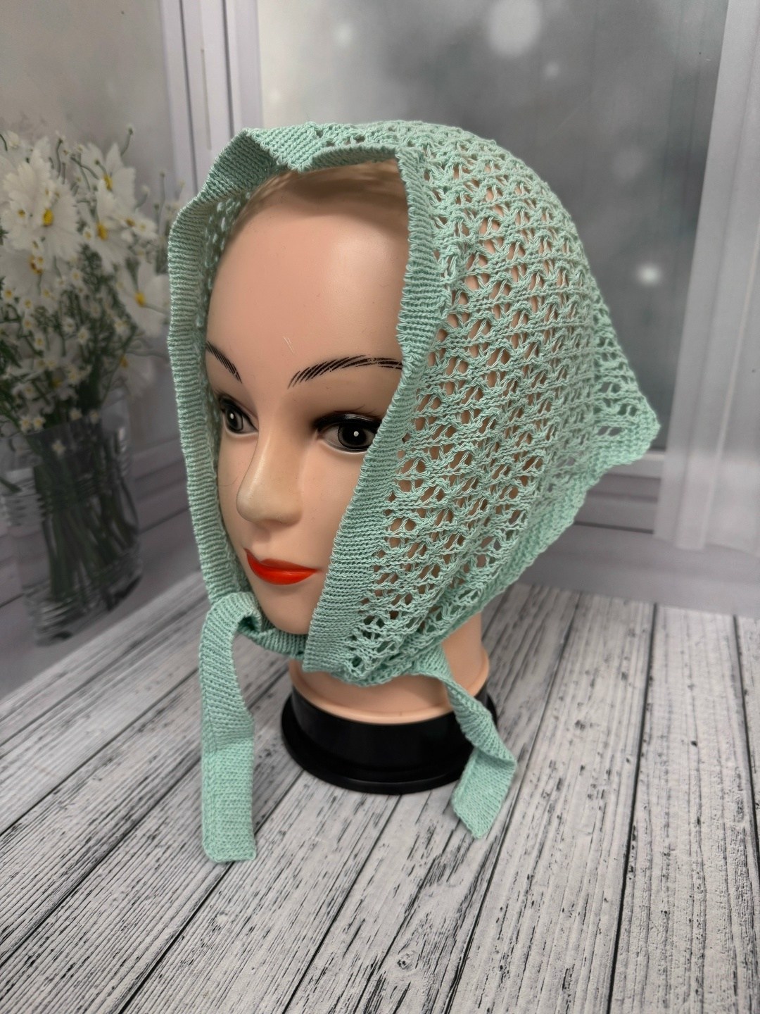 шапка для женщин,вязаная косынка,ажурная косынка,косынка вязаная крючком,шапка платок