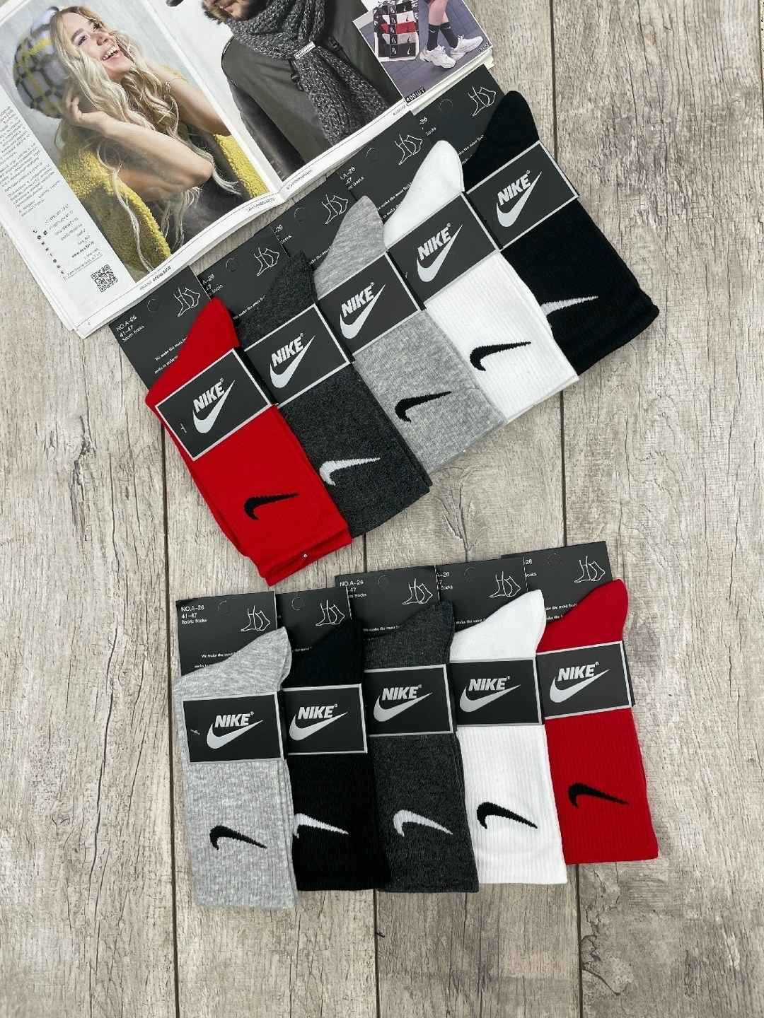 носки средние хлопковые набор 5 пар nike,носки высокие nike набор мужских носков,носки мужские nike,комплект носков nike,носки nike длинные спортивные набор 10 пар