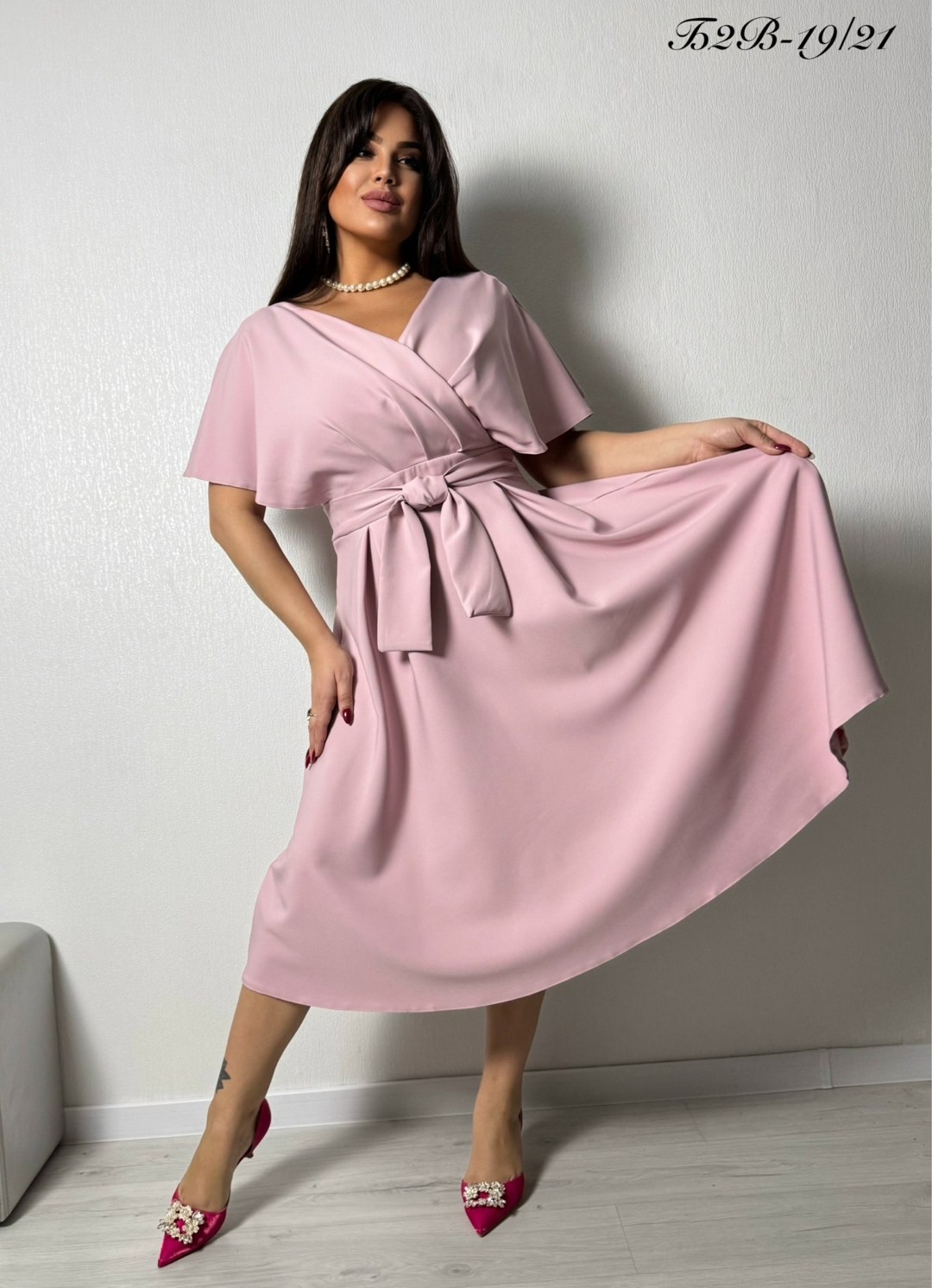 платье,платье с поясом,пудровое платье,платье миди,летнее платье