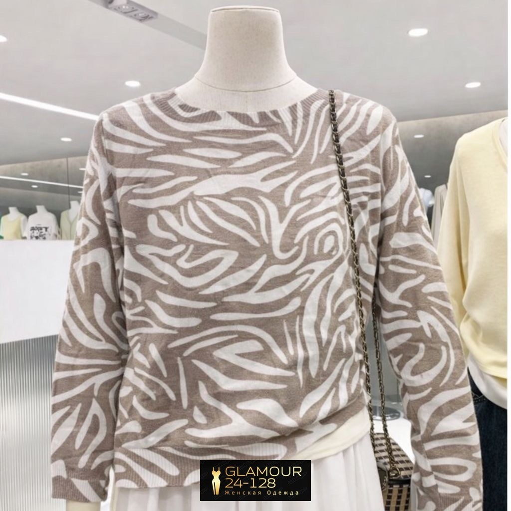 джемпер женский веббис 14166 бежевый 46-48 ru,бежевый джемпер,джемпер женский,джемпер,джемпер с узорами