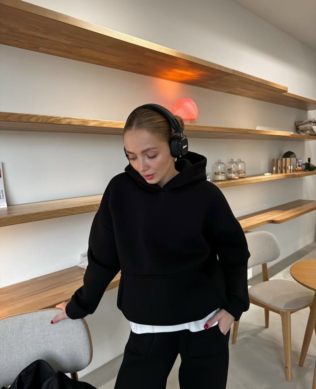 cпортивный костюм оверсайз,костюм женский с начесом оверсайз черный,костюм худи,толстовка оверсайз,костюм оверсайз